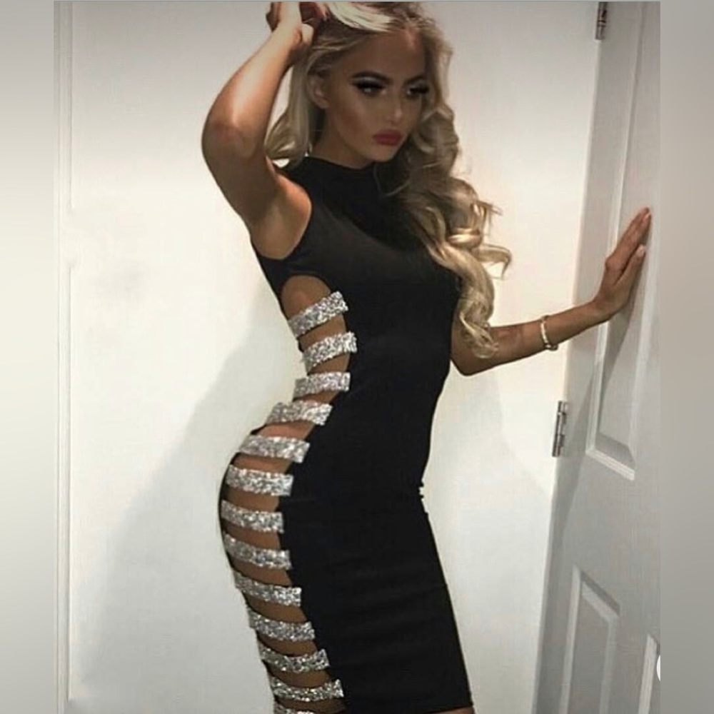 Sexy party bandage dress with cut outs on the side NWOT